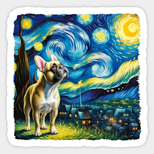 Starry French Bulldog Dog Portrait - Pet Portrait Sticker